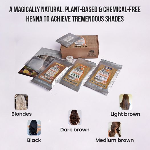 Natural Hair Color Kit | Trio Kit  | For Blonde -Light Brown
